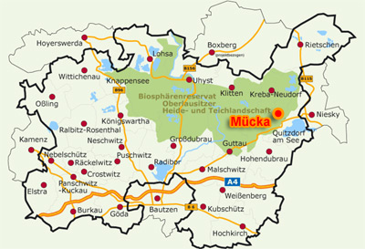 Kartenausschnitt Oberlausitzer Heide- und Teichlandschaft